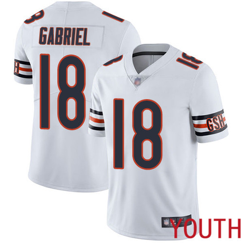 Chicago Bears Limited White Youth Taylor Gabriel Road Jersey NFL Football #18 Vapor Untouchable